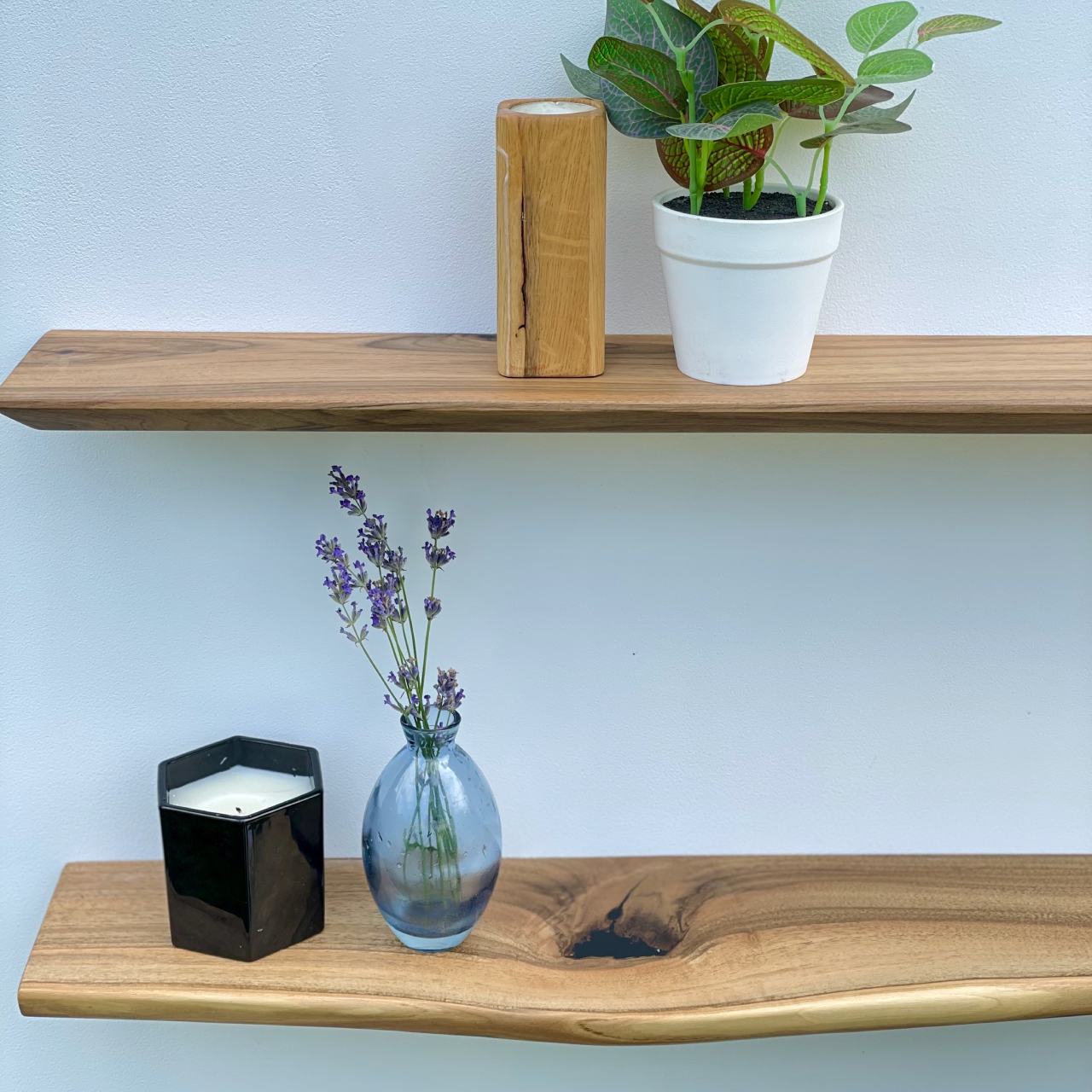 Плаваюча полиця Walnut Simplistic trimmed edge